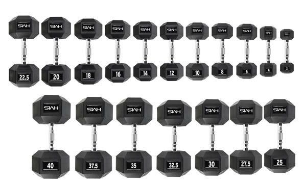 SET MANCUERNAS HEXAGONALES PROFESIONALES HMS 720 KG DE 2 A 40 KG