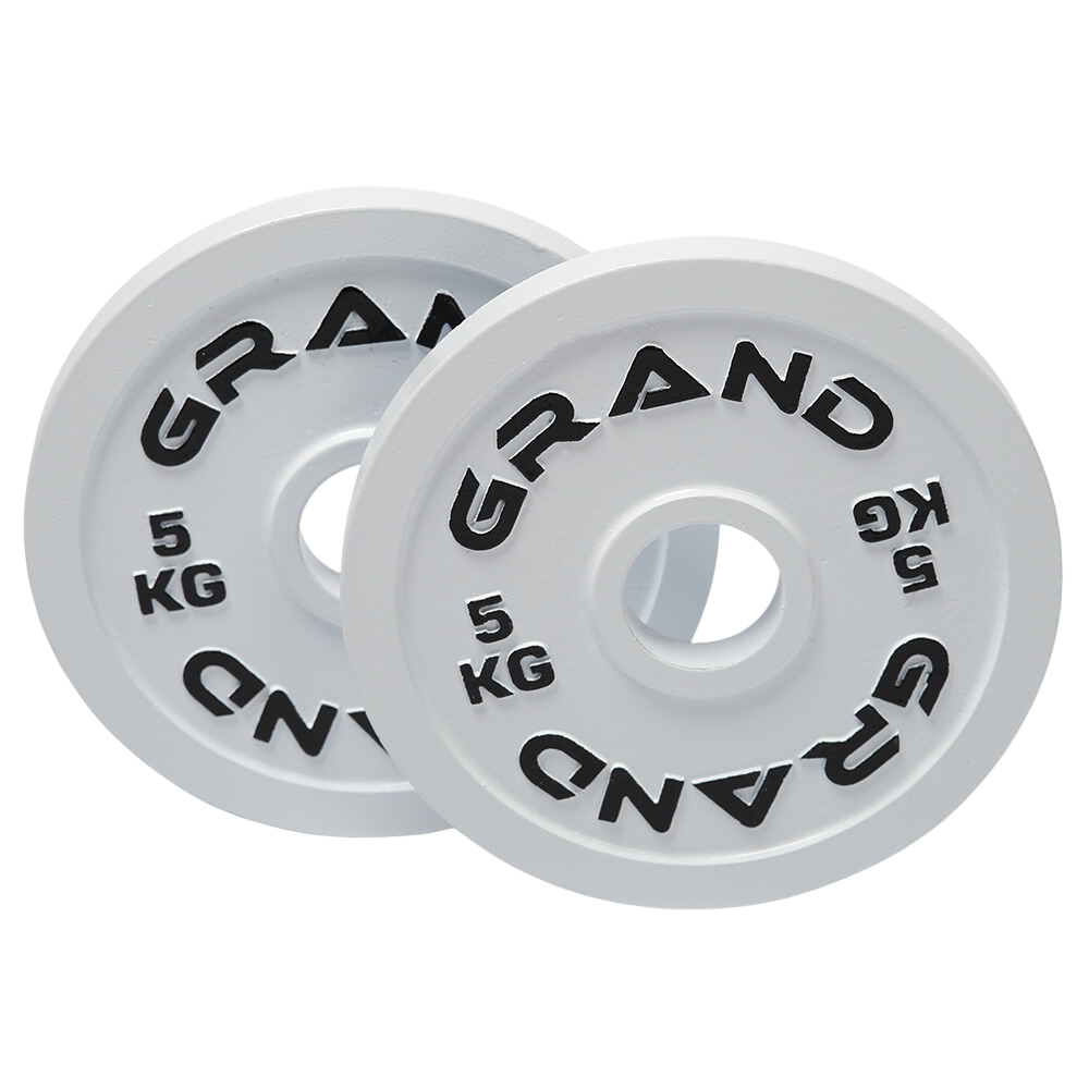 JUEGO DE DISCOS DE ACERO CALIBRADO COMERCIALES 158,5KG GRAND FITNESS