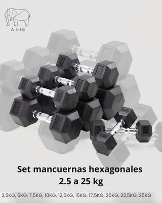 Set Mancuernas Hexagonales AHE 2.5 a 25 kg