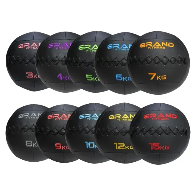 SET DE WALL BALLS PROFESIONALES GRAND BLACK EDITION 3–15 KG