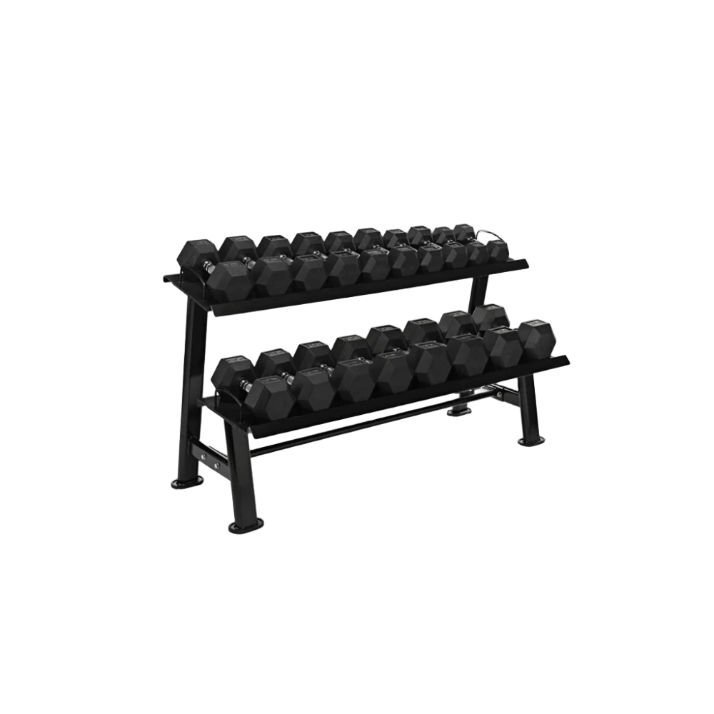 Set Mancuernas Hexagonales de Goma 2.5 a 20kg con soporte Set Mancuernas Hexagonales de Goma 2.5 a 20kg con soporte