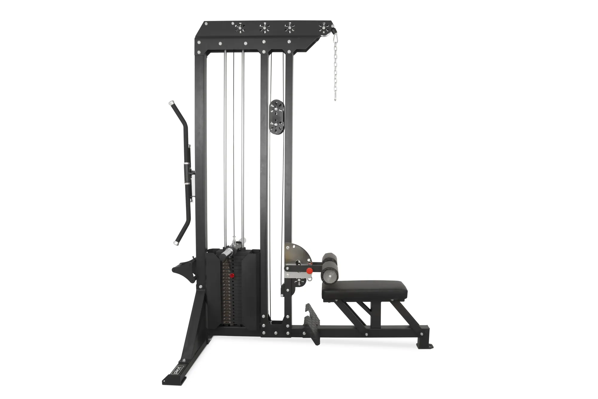 Máquina de jalón al pecho/remo sentado Profesional Pivot Fitness con 95 kg (Peso Ampliable)