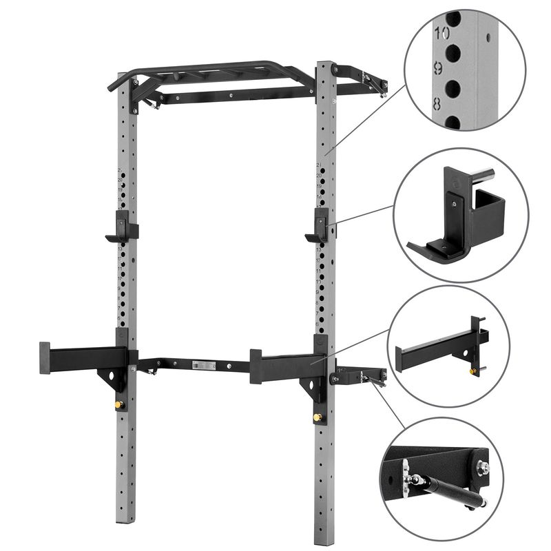 POWER RACK DE PARED PLEGABLE SIN/ CON BANCO Y ACCESORIOS KLT22 HMS PRO
