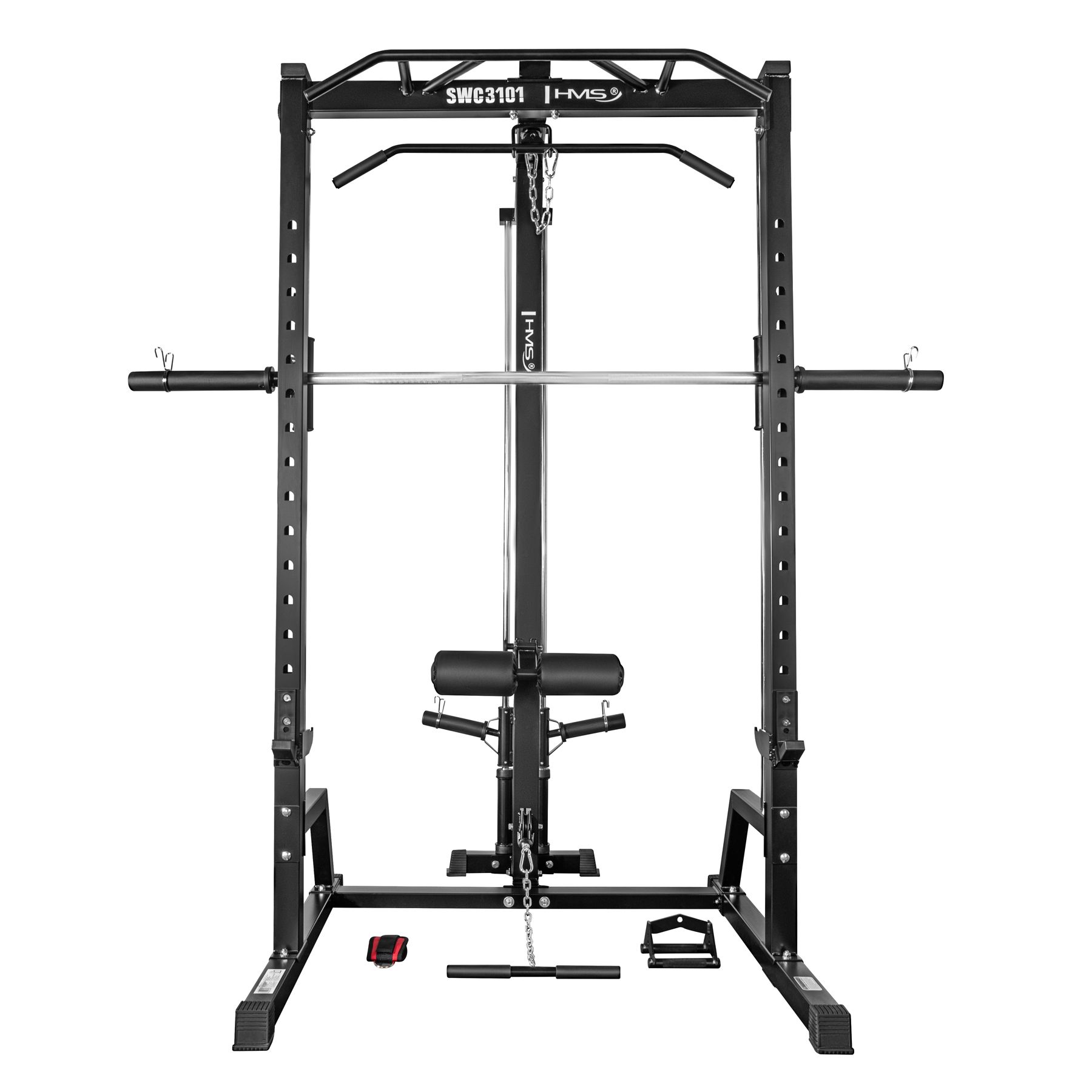 MÁQUINA SMITH COMERCIAL HMS CON SISTEMA POLEA ALTA/BAJA PARA DISCOS 25/50MM