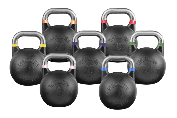 SET KETTLEBELLS DE COMPETICIÓN PIVOT FITNESS 8 A 32 KG