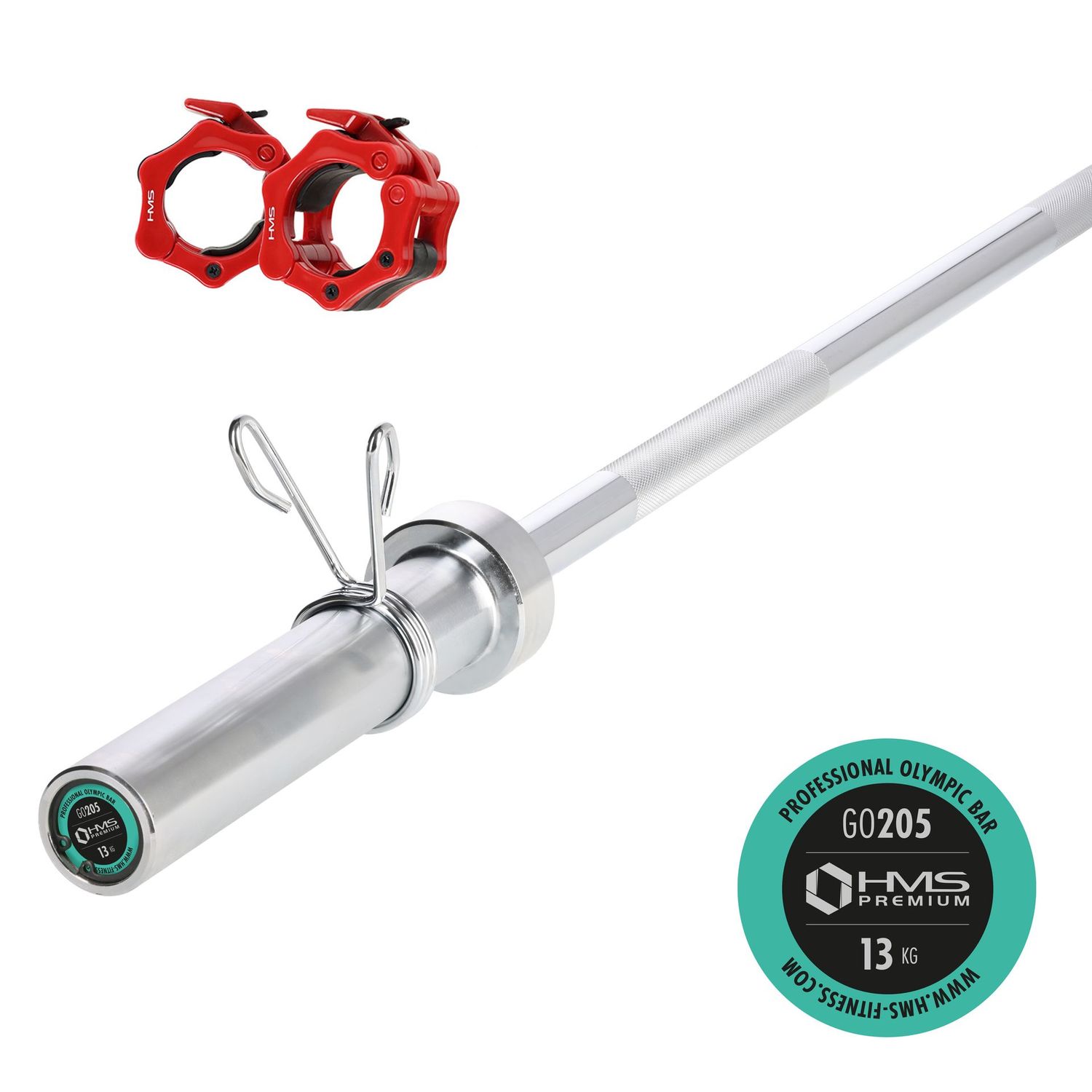 BARRA OLÍMPICA GO205 HMS PREMIUM, 150 CM, CARGA 200 KG