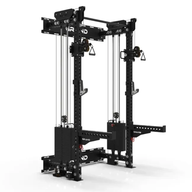 Rack de pared con poleas y 2x90 kg profesional Grand Fitness Rack de pared con poleas y 2x90 kg profesional Grand Fitness