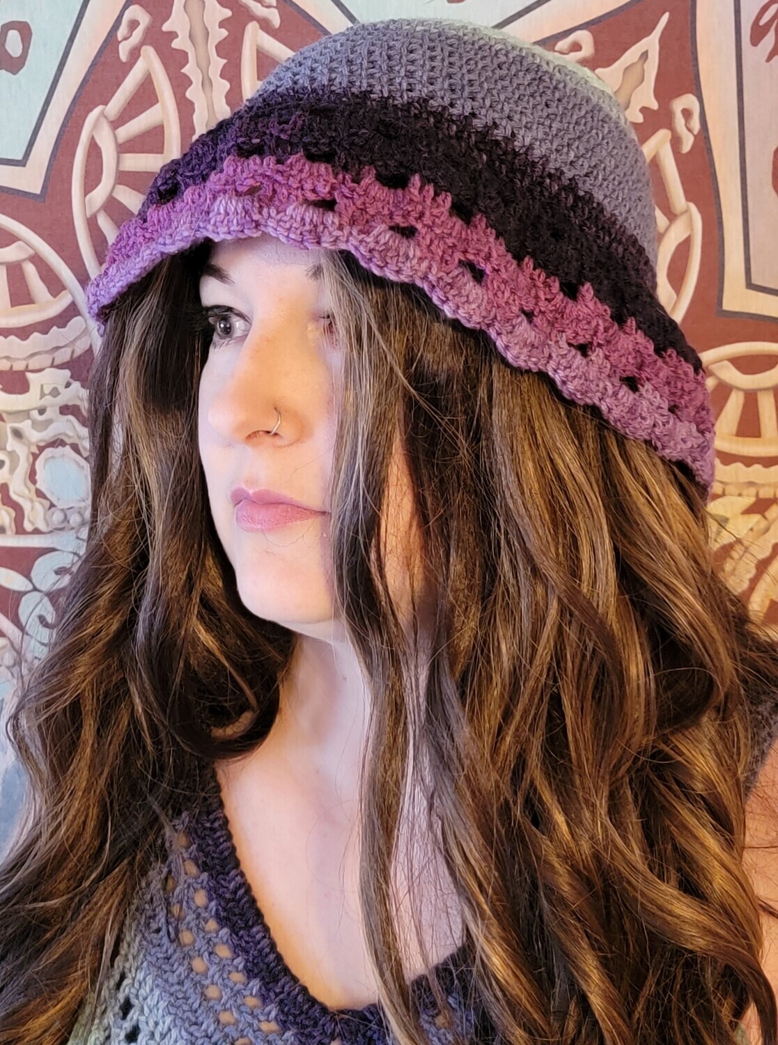 Lavender Bloom Crochet Sun Hat