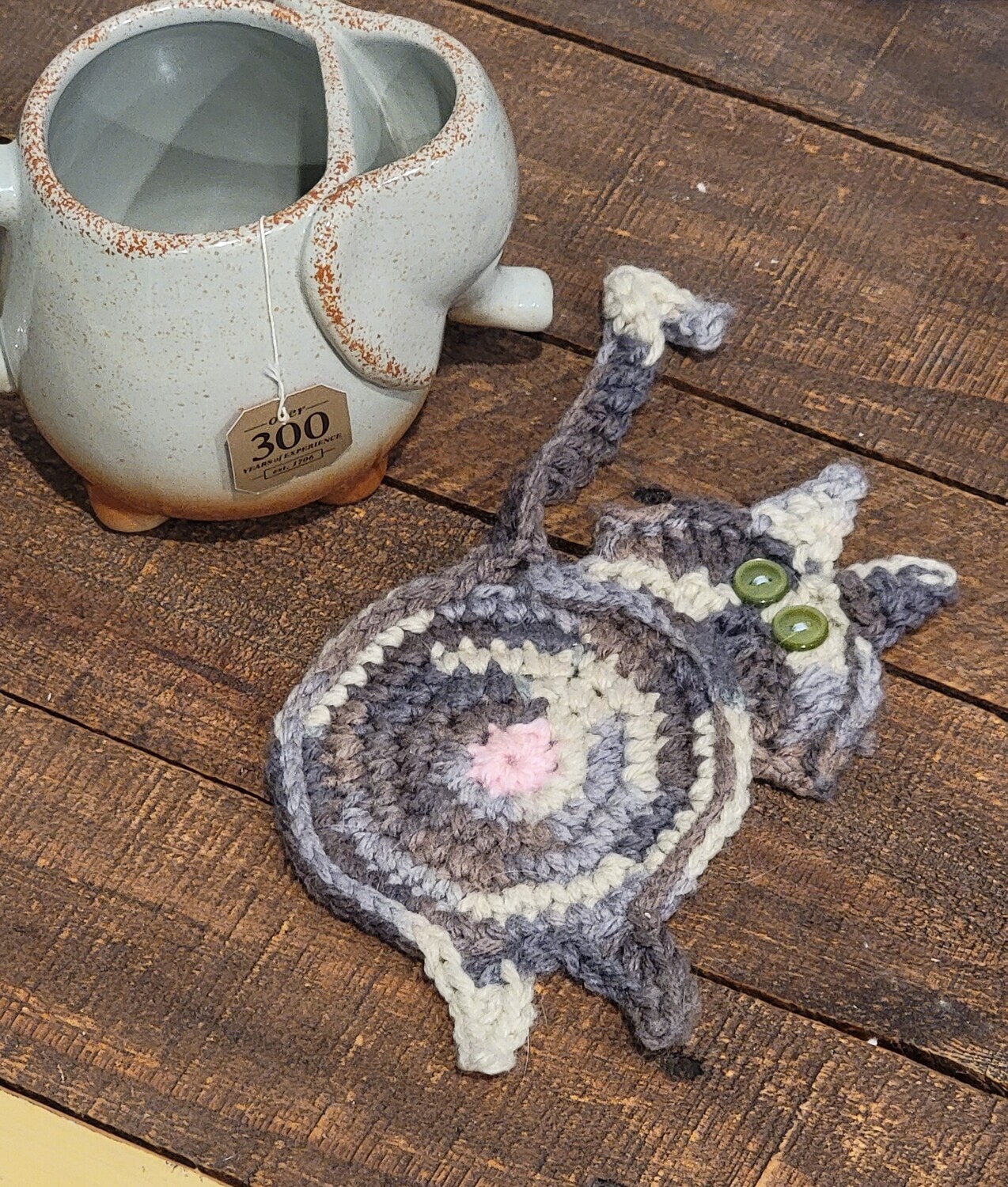 Peeking Cat Butts Crocheted Coasters