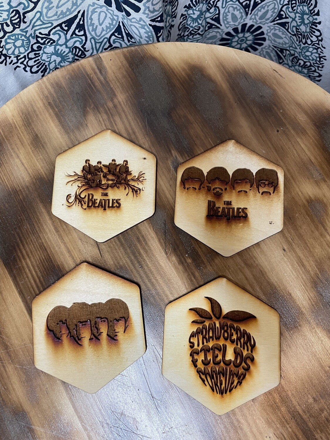 The Beatles Laser Cut Wood Coasters