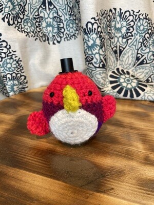 Rainbow Bird w/top Hat Crocheted Pet