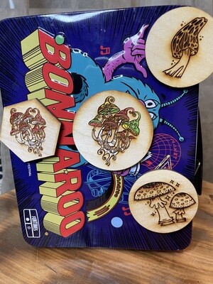 Mushroom Lover Laser Cut Wood Magnets- Set B
