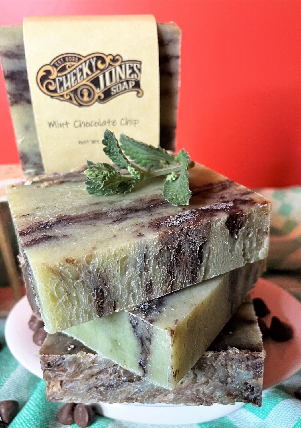Mint Chocolate Chip Soap (Vegan, 84% Organic, All Natural)