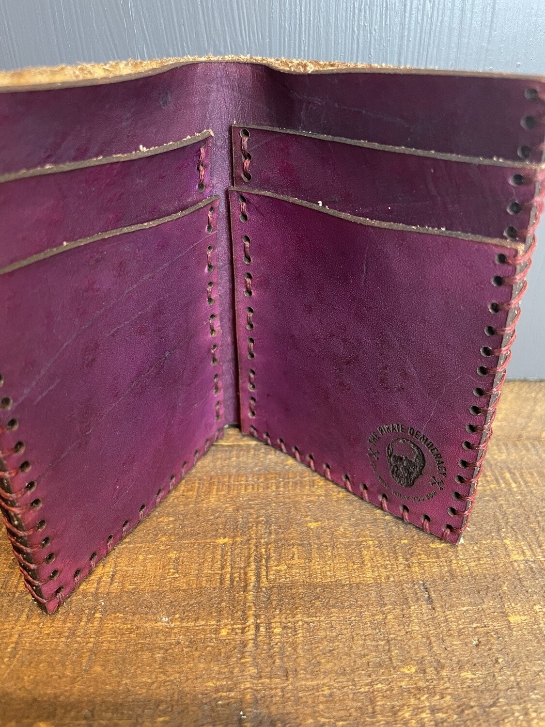 Purple Out of this World Bifold Laser Engraved Leather Wallet