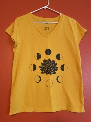 Lotus Flower Moon Phases Re-Tee V-Neck Shirt