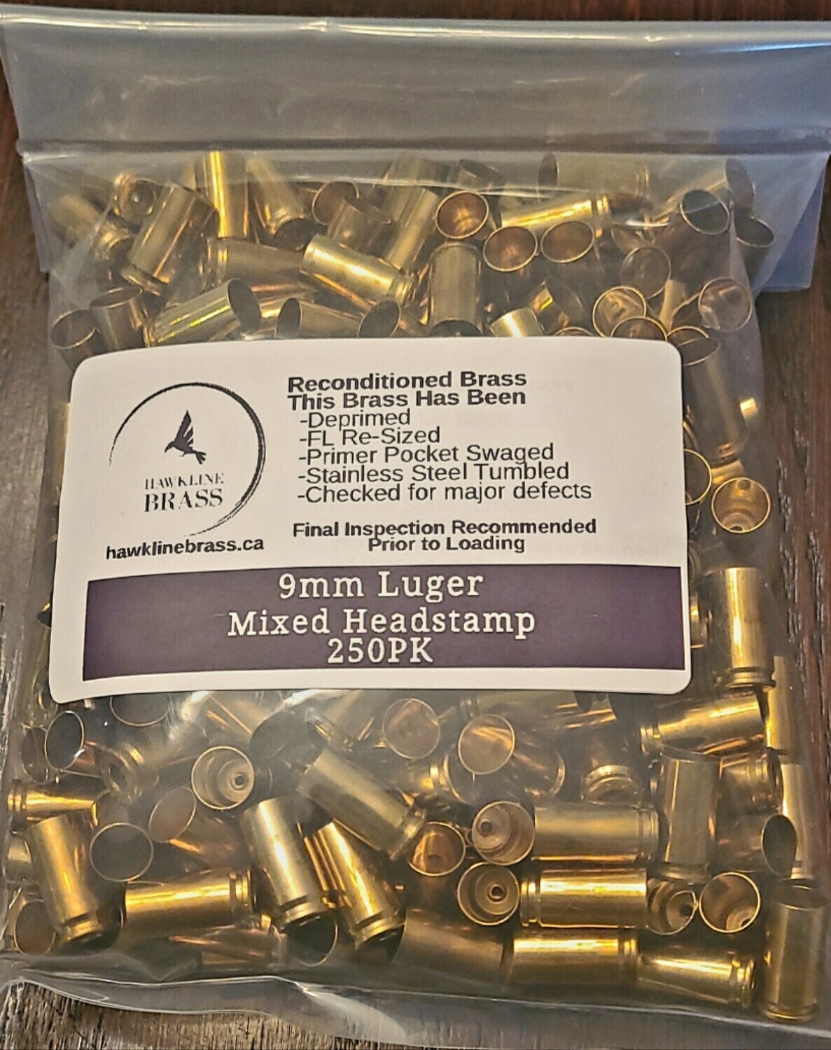 9MM Luger, Reconditioned Brass