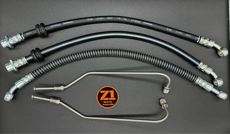 KAWASAKI Z1 Z 900 A4 Z 1000 A1 front brake hose line pipe set kit twin disc, Stainless Steel Pipes