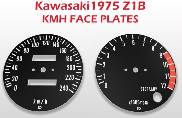 Speedo Tacho Face Plates 1975 Z1B 900