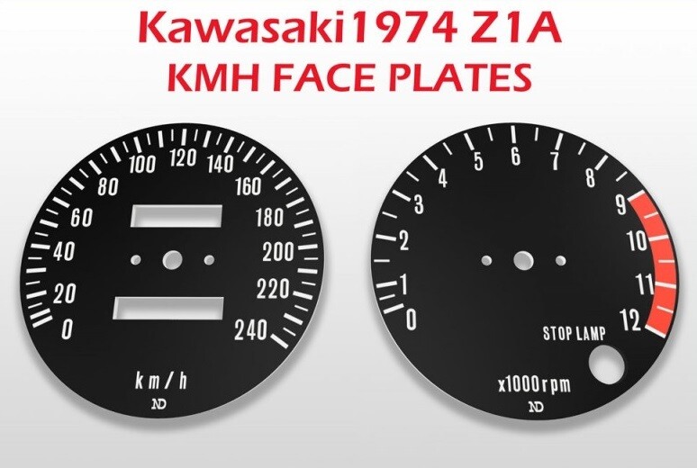 Speedo Tacho Face Plates 1974 Z1A 900
