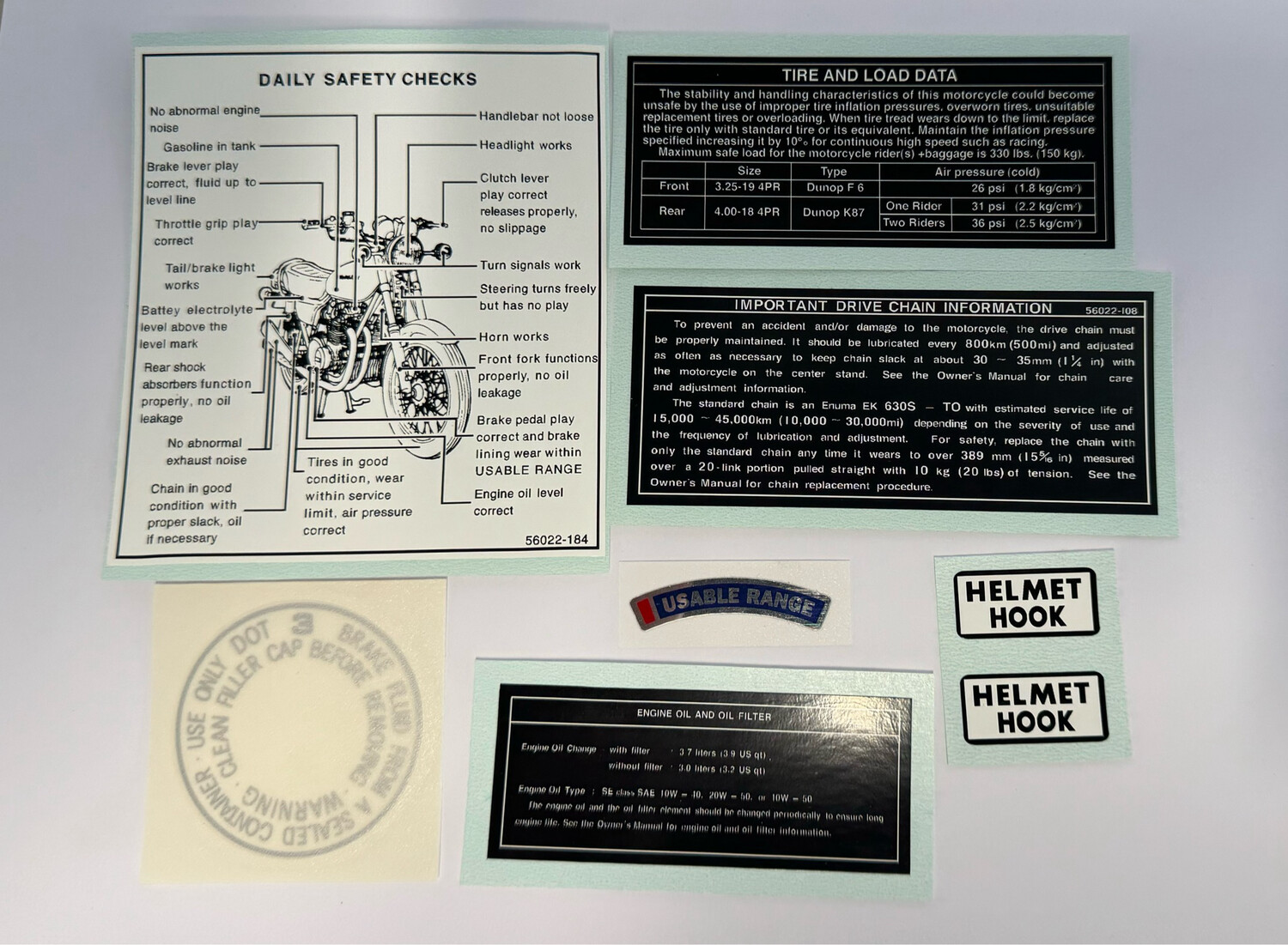 Z KZ 900 A4 warning decal set