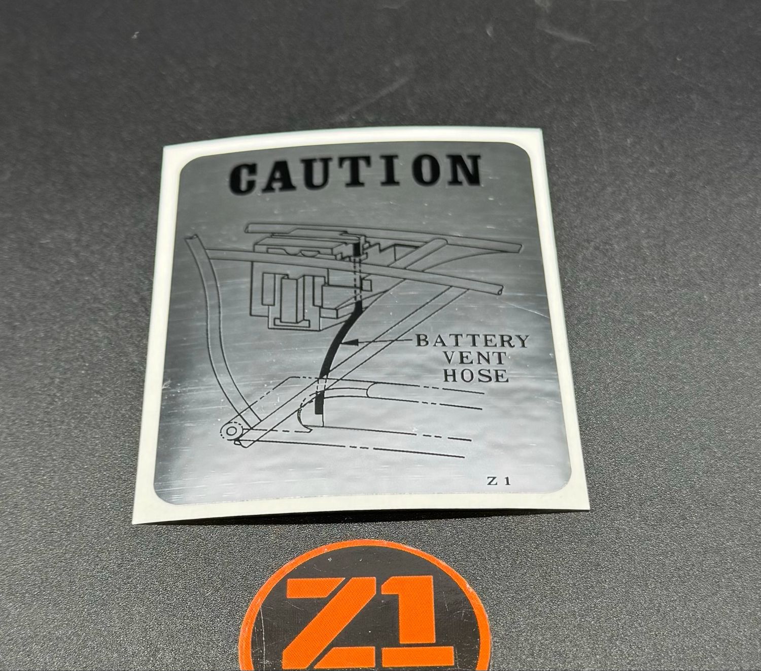 Kawasaki Z1 900 Battery Warning Caution Decal