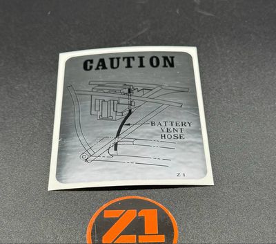 Kawasaki Z1 900 Battery Warning Caution Decal Kawasaki Z1 900 Battery Warning Caution Decal