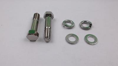 Chrome plated bolt x 2 with washers M10 x 1.25 x 45mm long Chrome plated bolt x 2 with washers M10 x 1.25 x 45mm long