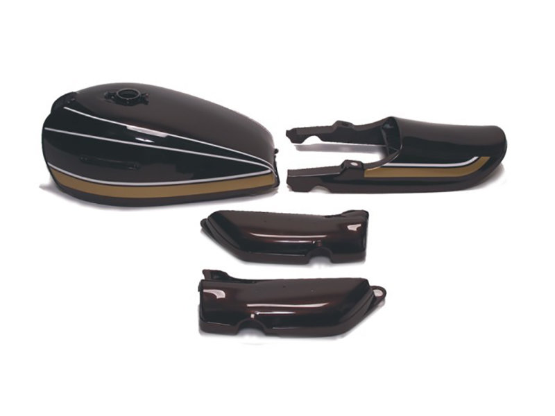 Kawasaki Z1B Painted Set Candy Super Red Tank side covers tail piece