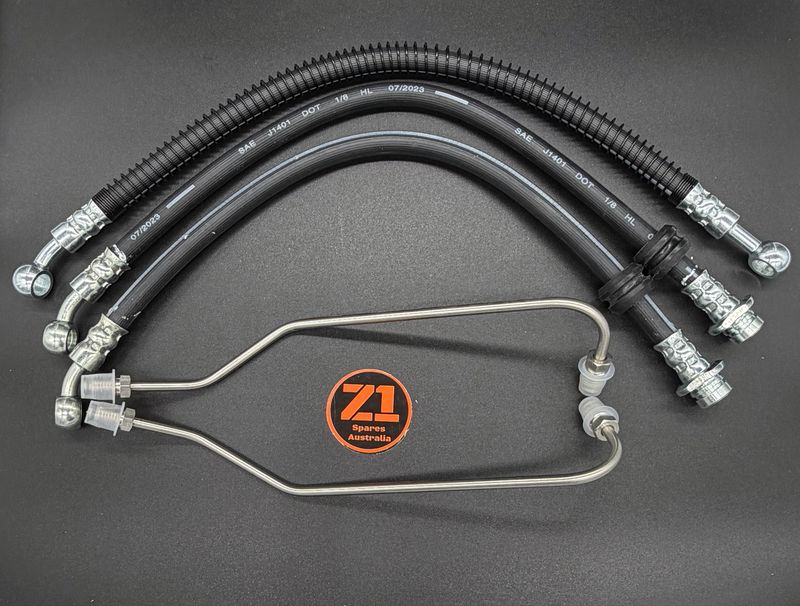 KAWASAKI Z1 Z 900 A4 Z 1000 A1 front brake hose line pipe set kit twin disc, Stainless Steel Pipes