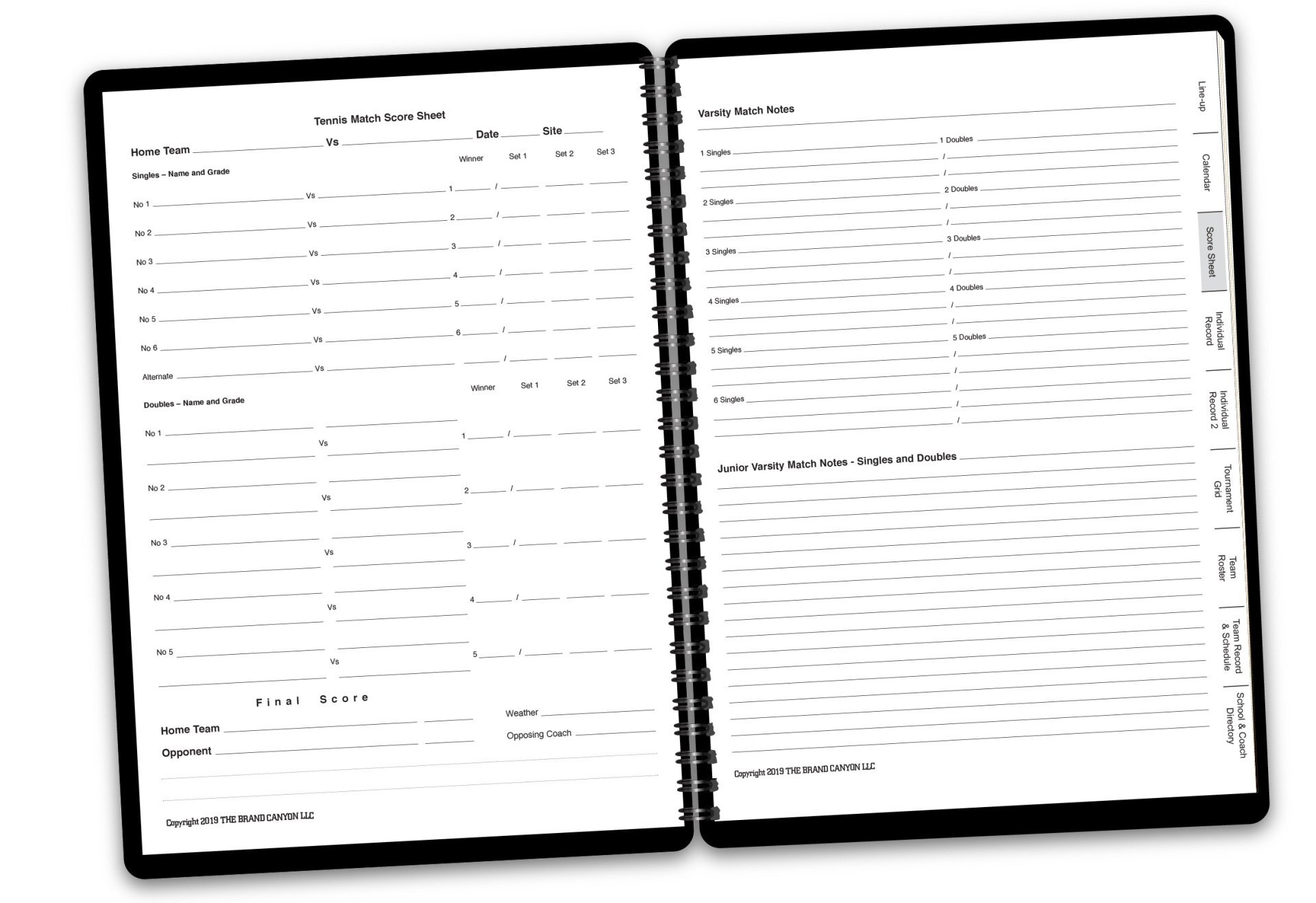 Black Tennis Score Book