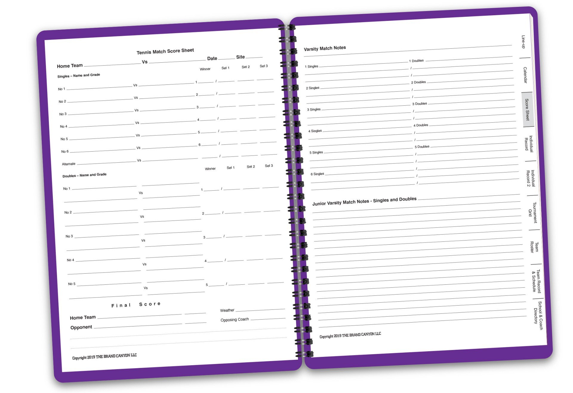 Violet Tennis Score Book