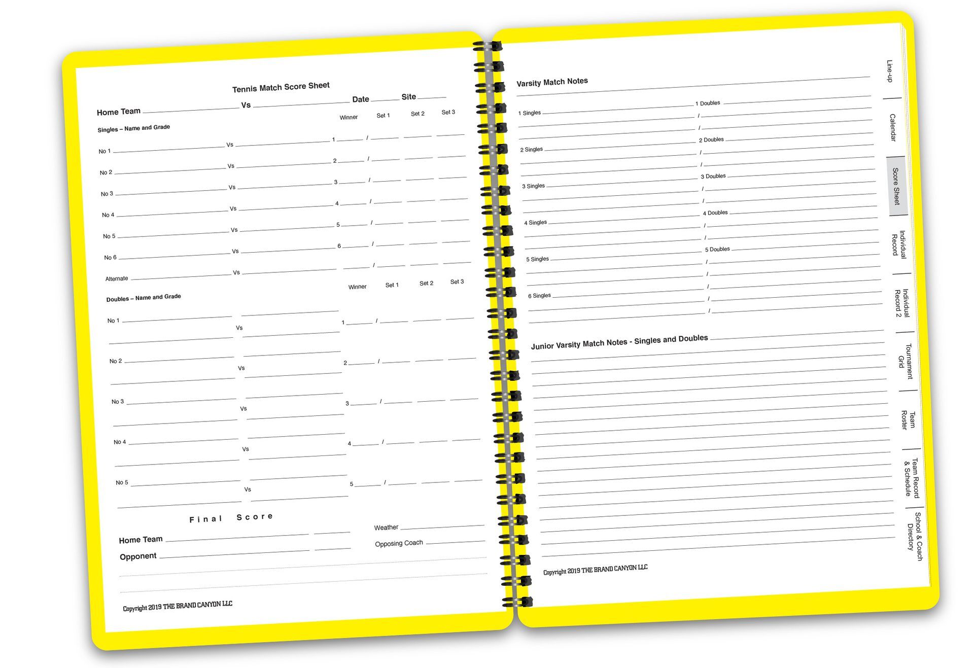 Goldenrod Tennis Score Book