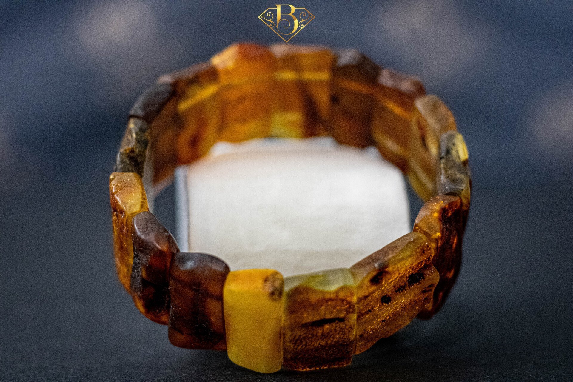 Multicolor Amber Bracelet Unpolished