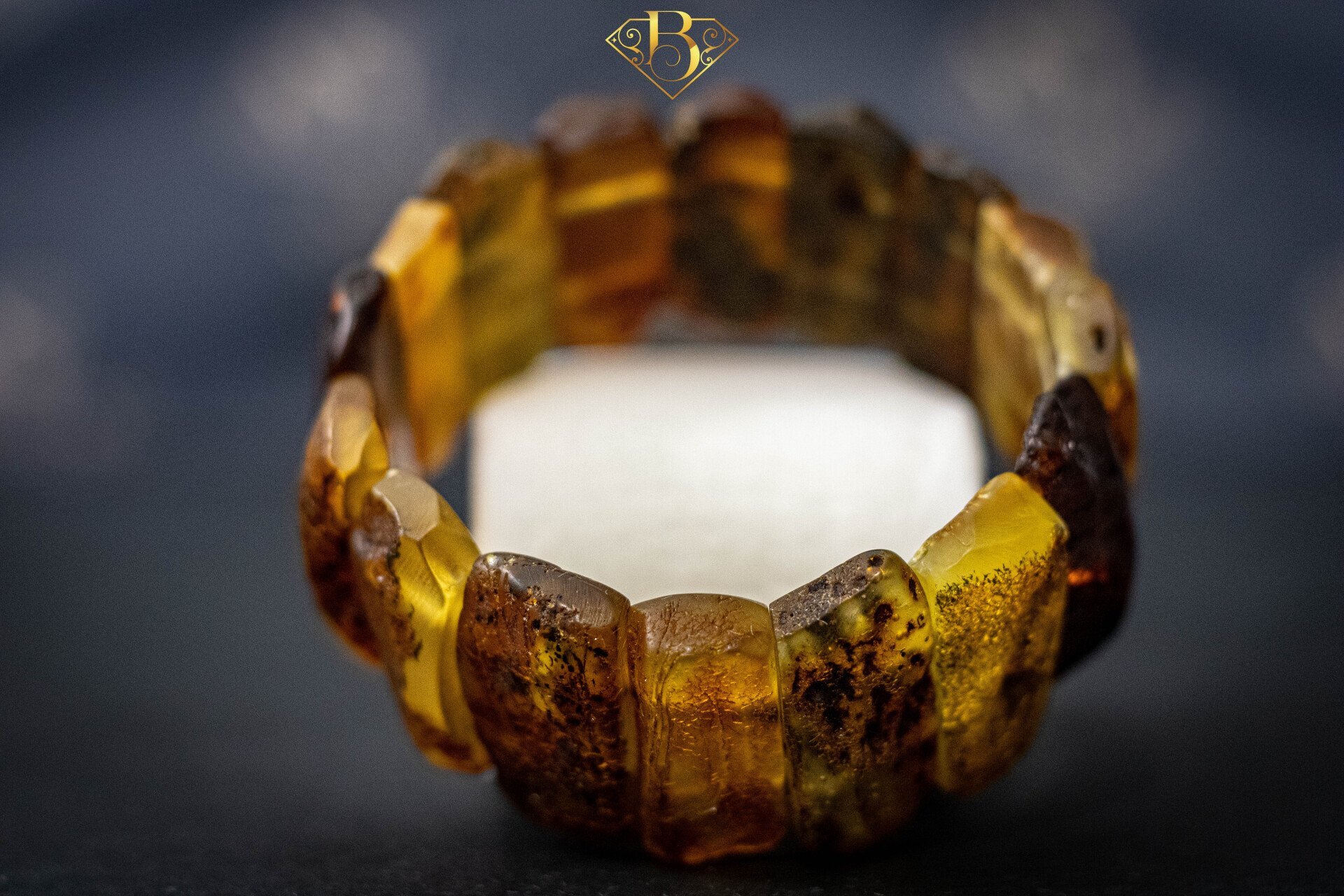 Multi Color Amber Bracelet Heavy Unpolished