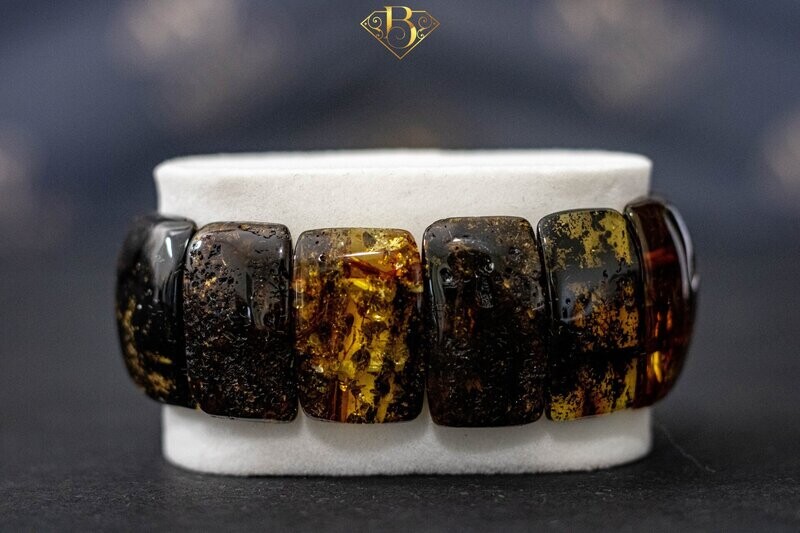 Dark Green Amber Bracelet (Heavy)