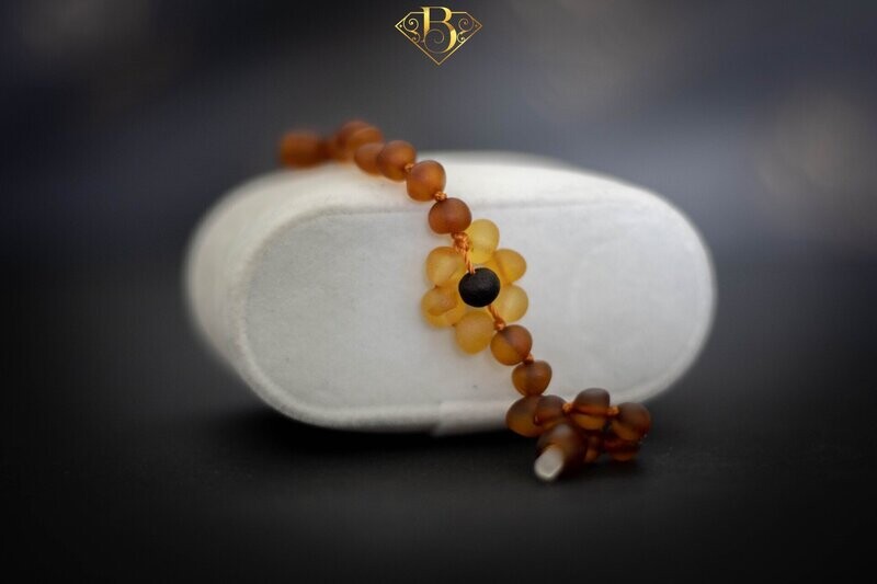 Dark Honey Amber Baby Bracelet (Unpolished)