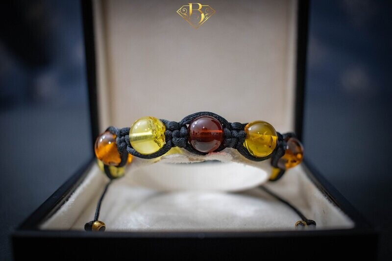 7 Beads Amber Macrame Bracelet