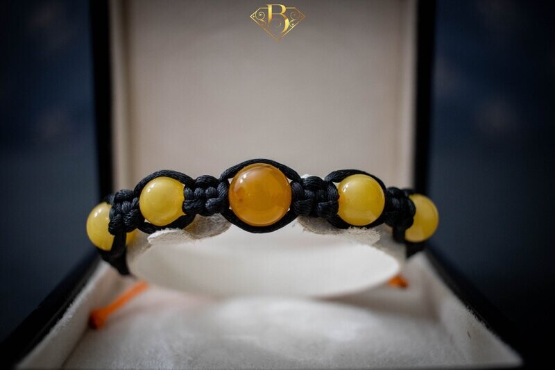 5 Beads Amber Macrame Bracelet