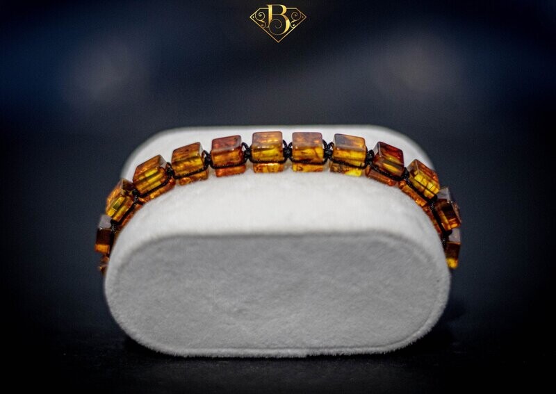 Honey color cubic Amber Bracelet