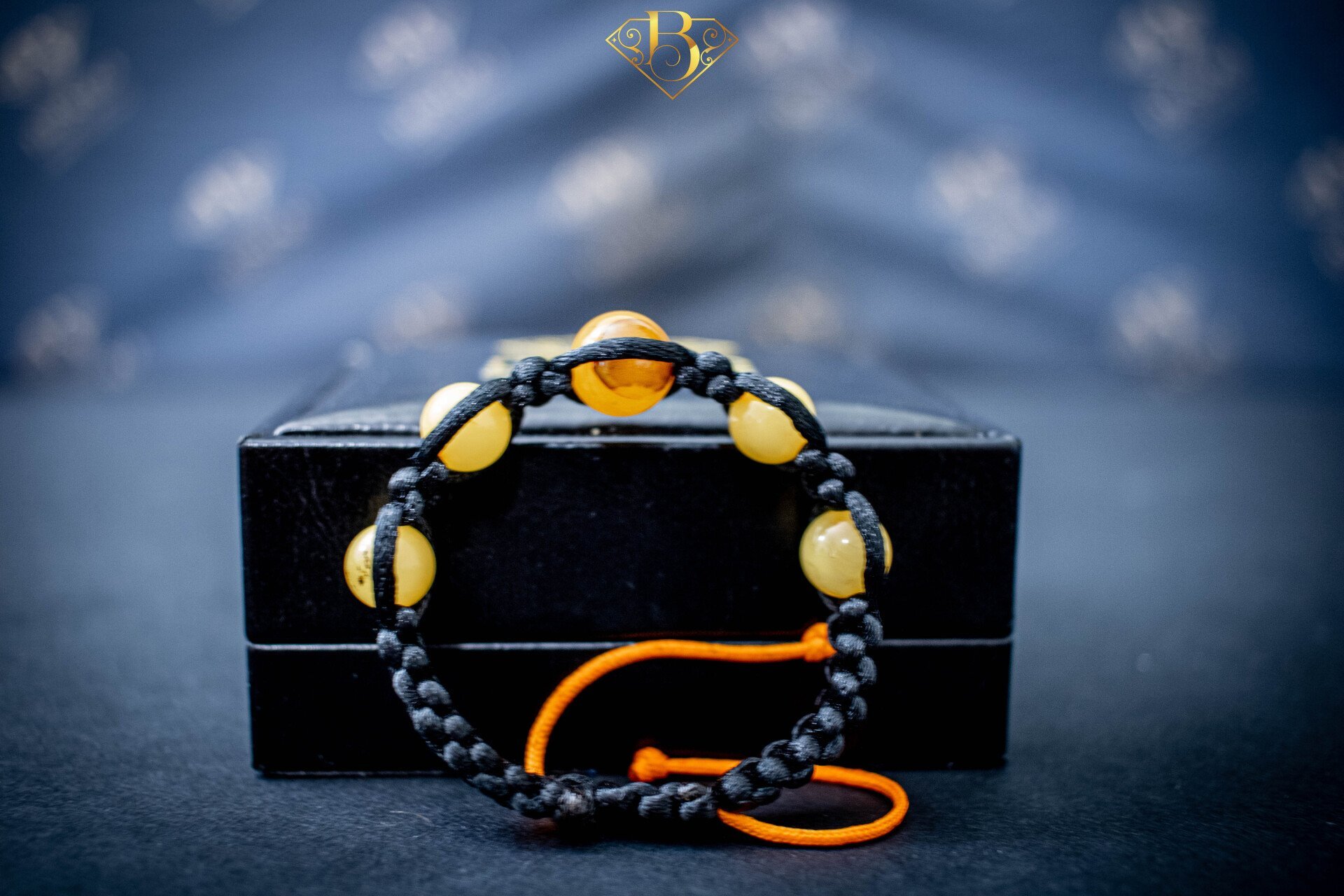 5 Beads Amber Macrame Bracelet