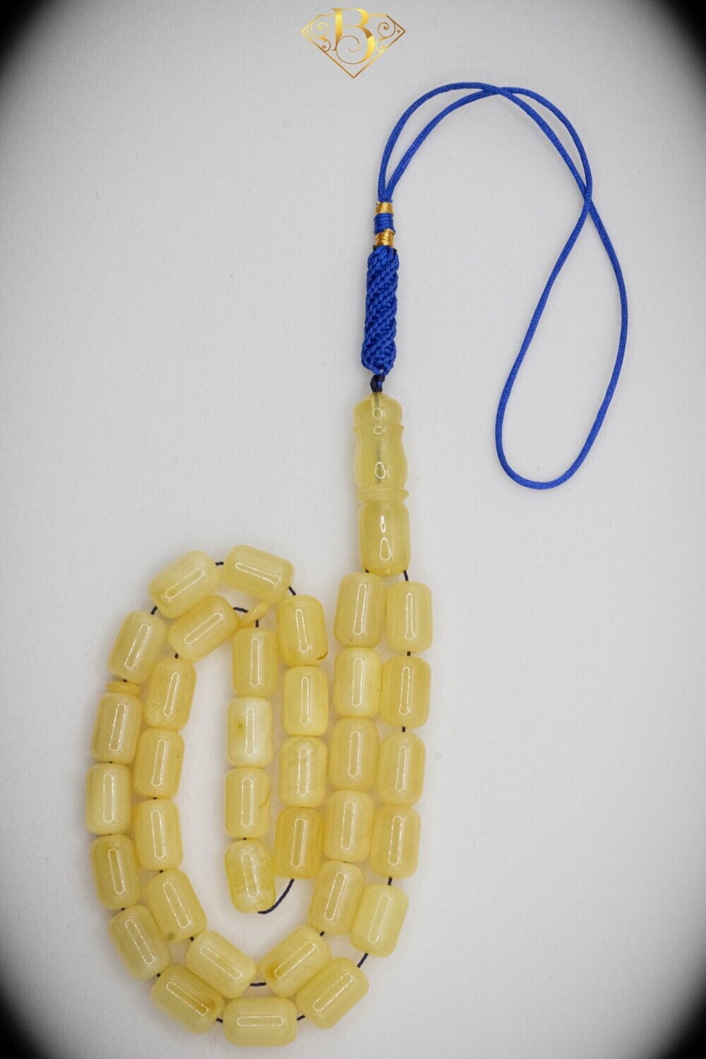 Yellow Barrel Shape Rosary
