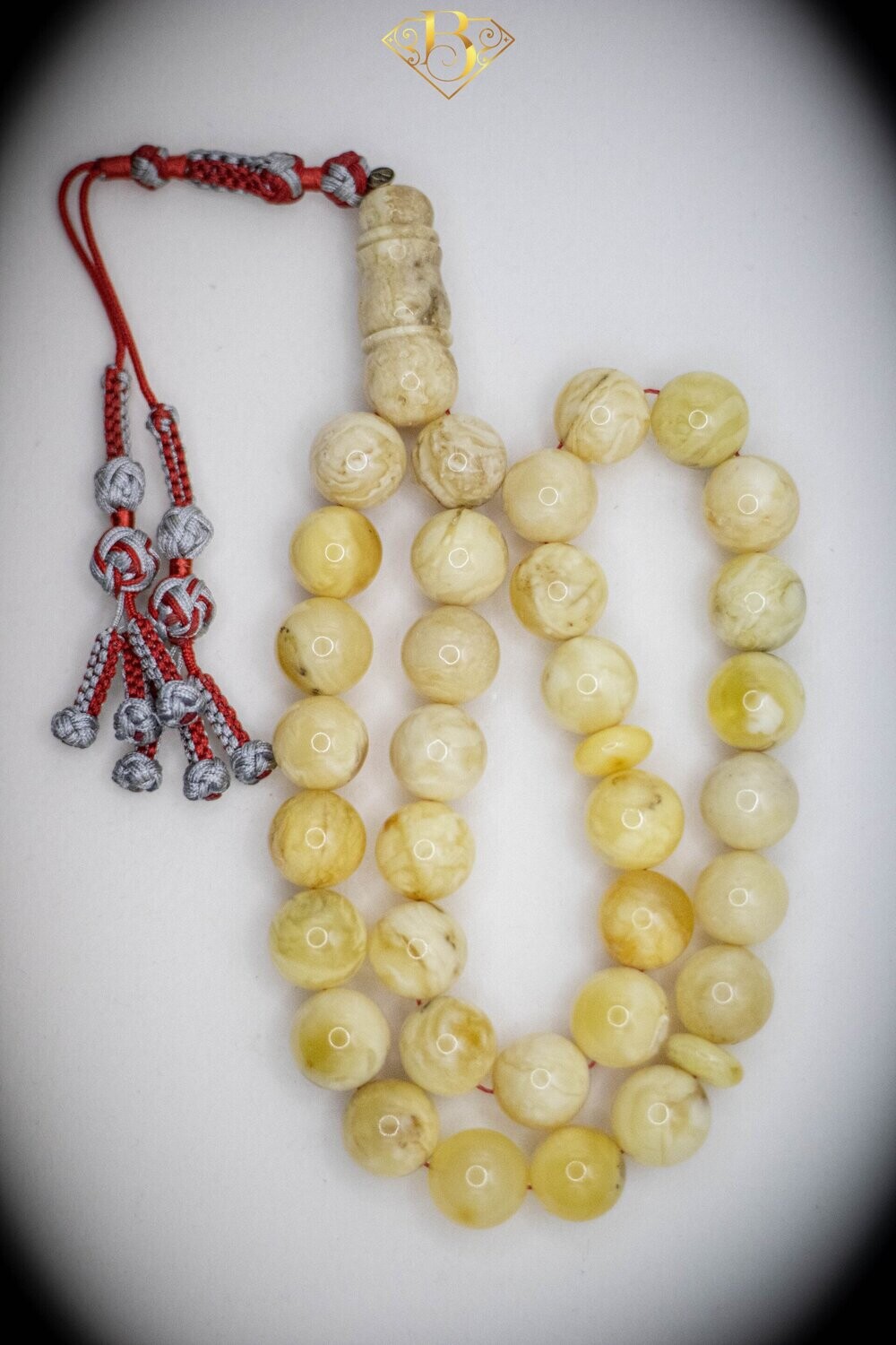 Yellow/White Round Shape Rosary