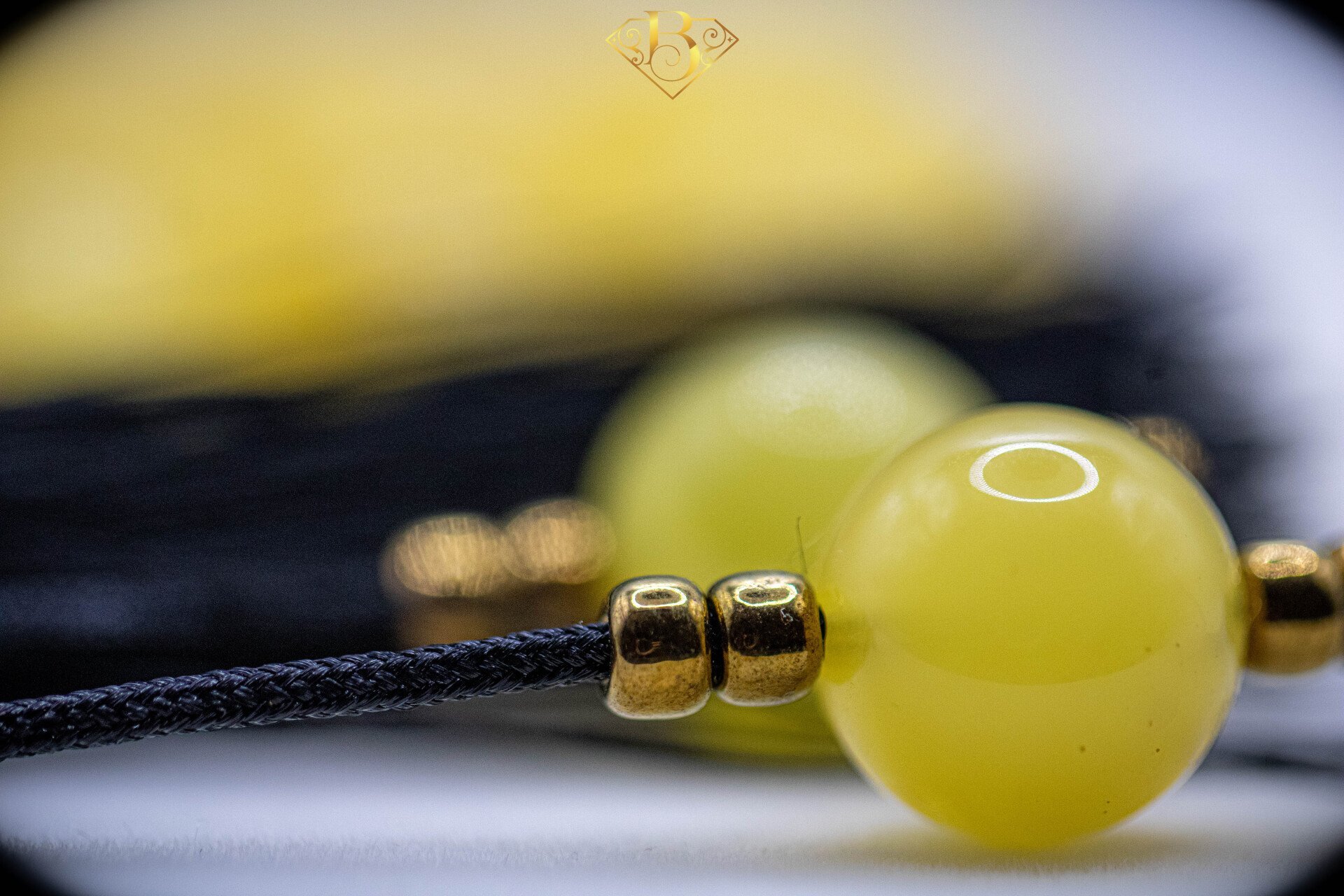 Yellow Round Shape Rosary 2 Beads Tassel