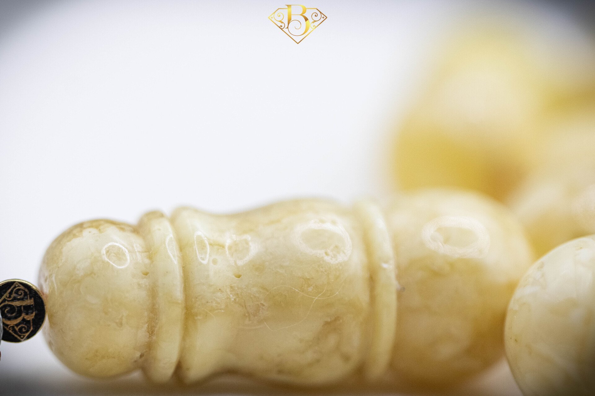 Yellow/White Round Shape Rosary