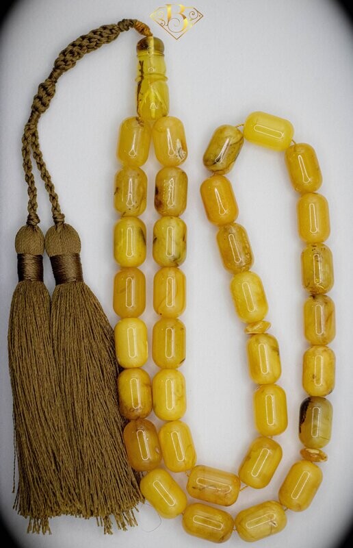 Dark Yellow Barrel Shape Rosary