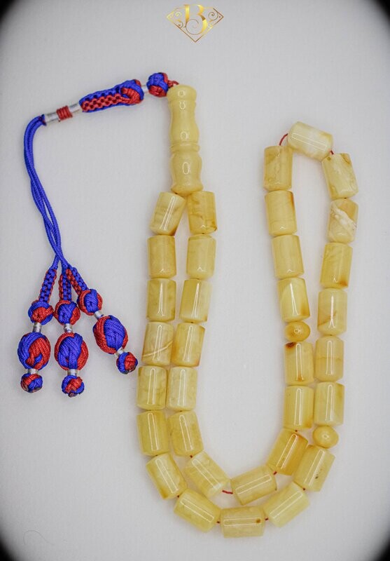 Yellow/White Barrel Shape Rosary