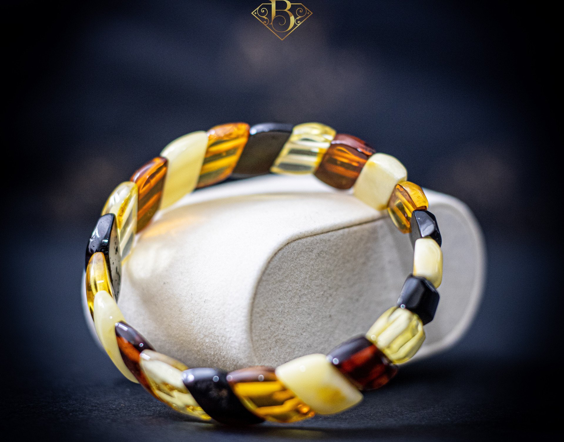 Multicolor Amber Bracelet (Polished)