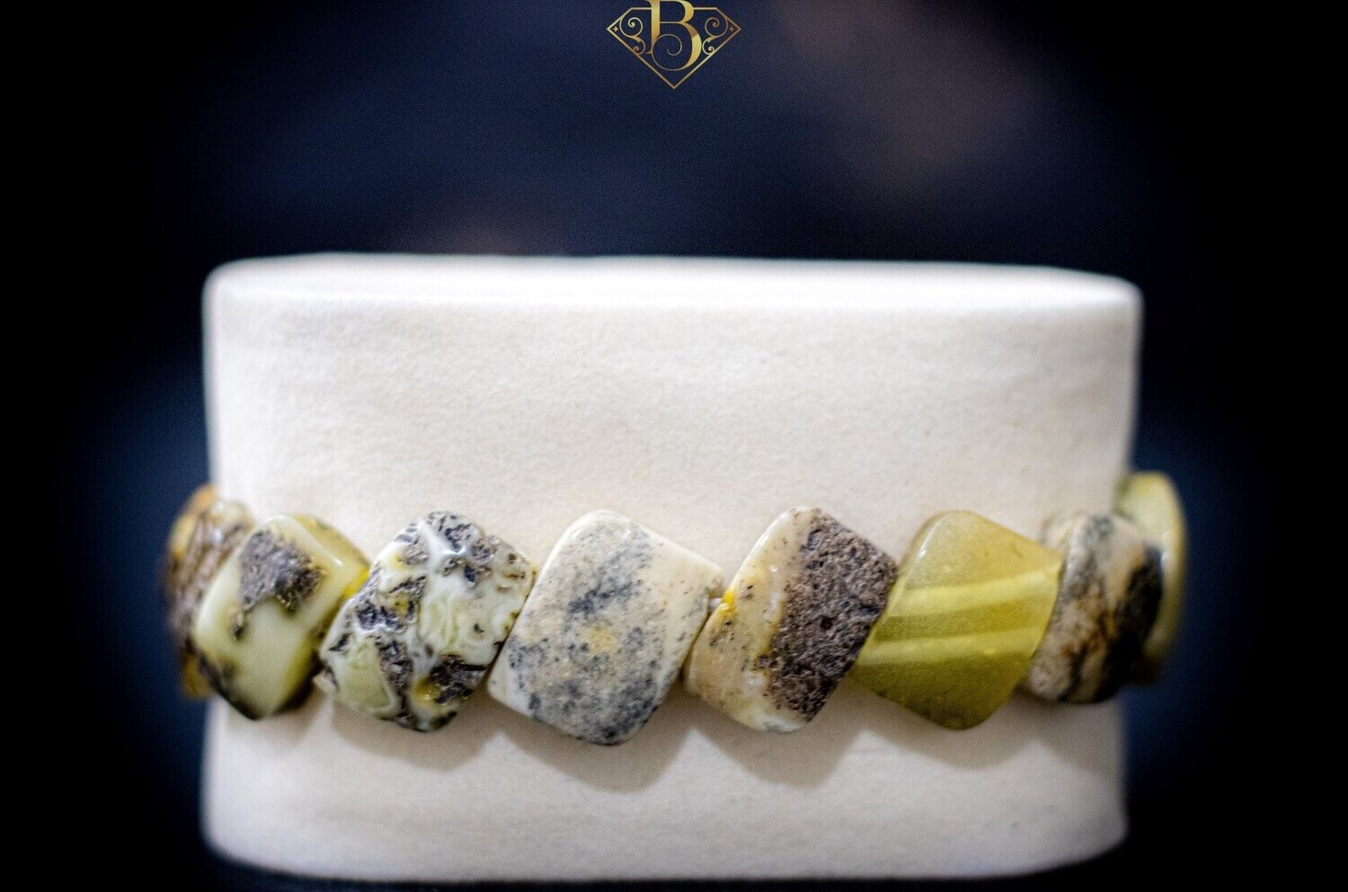Gray/Yellow Amber Bracelet