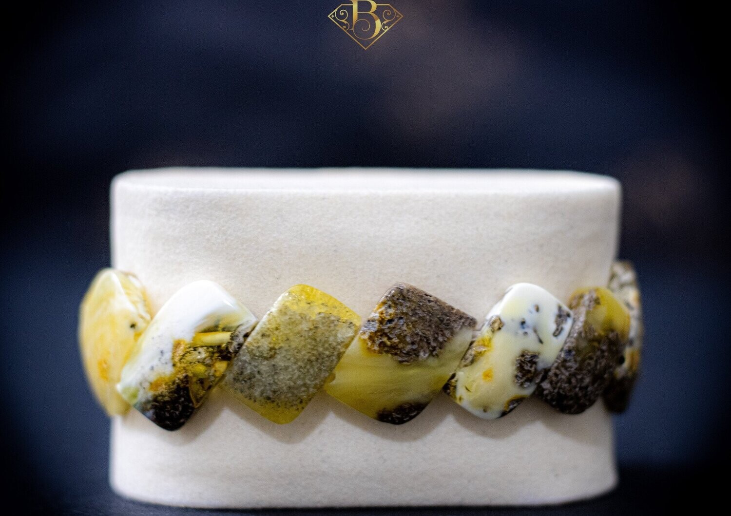 Yellow/Gray Amber Bracelet