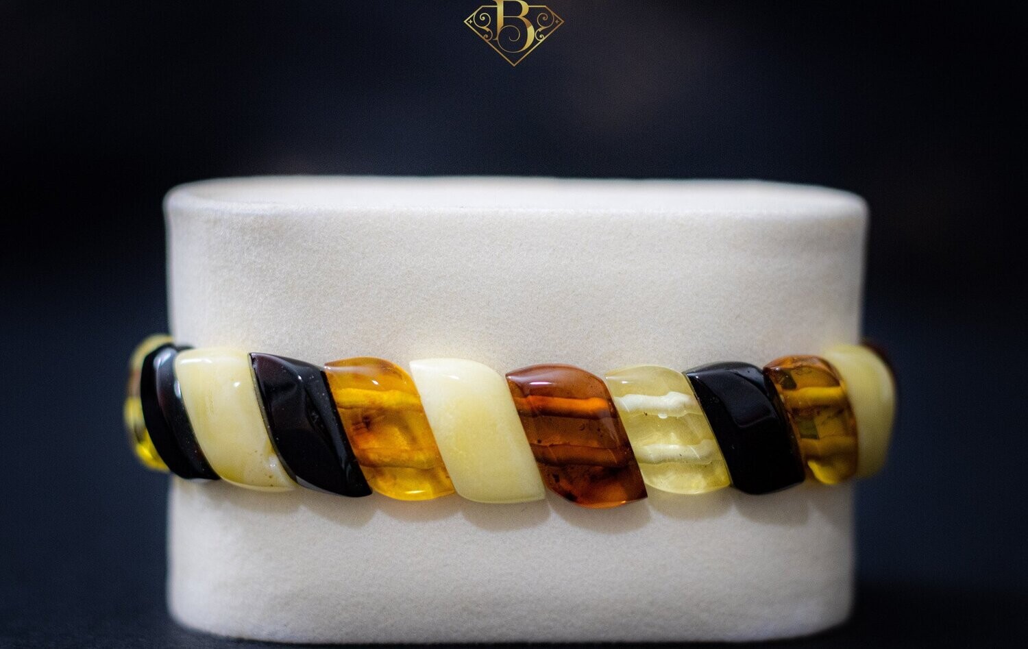 Multicolor Amber Bracelet (Polished)
